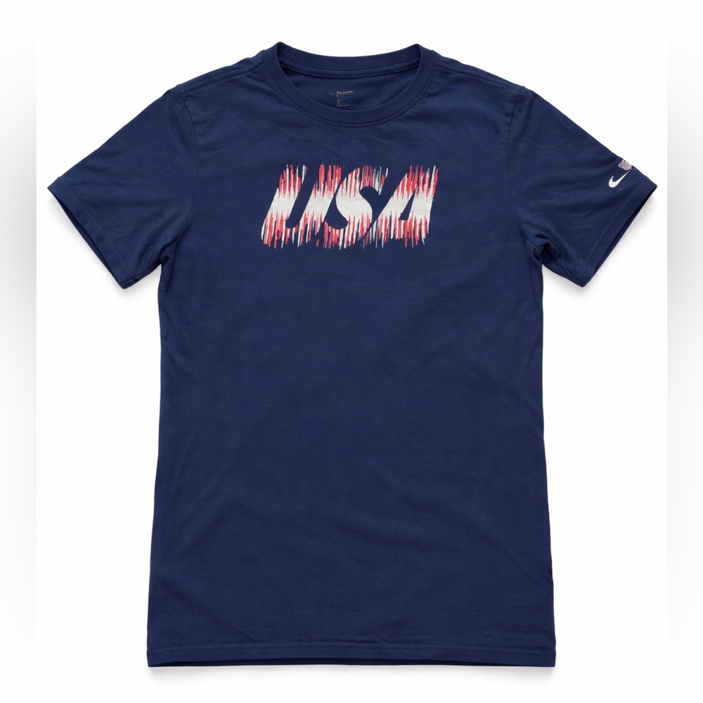 Nike Youth XL USA Graphic T-Shirt Navy Blue Patriotic Short Sleeve Tee